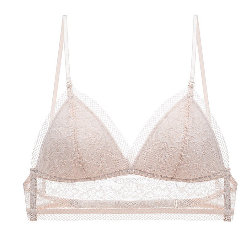 bralette French U-Shaped Beauty Back Underwear Wireless Thin Bra Invisible Backless Lace Triangle Cup Bra