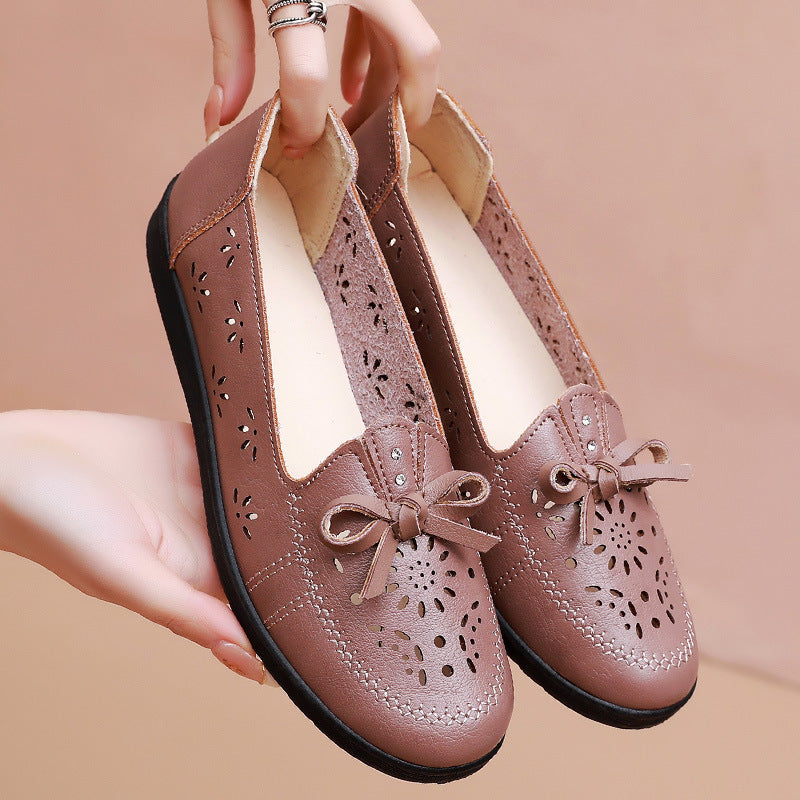 Women's Bottom Mom Pumps Flat Hollowed