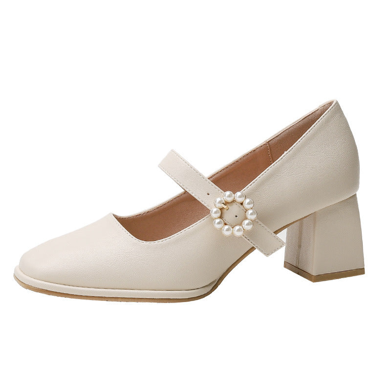 Women's Mary Jane Square Toe Chunky
