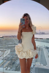 Robe à volants, taille haute, asymétrique, tube, hanches