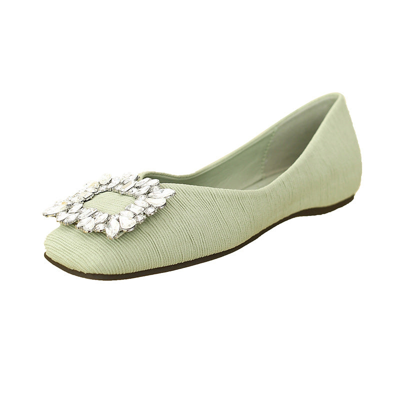 Women's Summer Slip-on Low-cut Rhinestone Soft Bottom