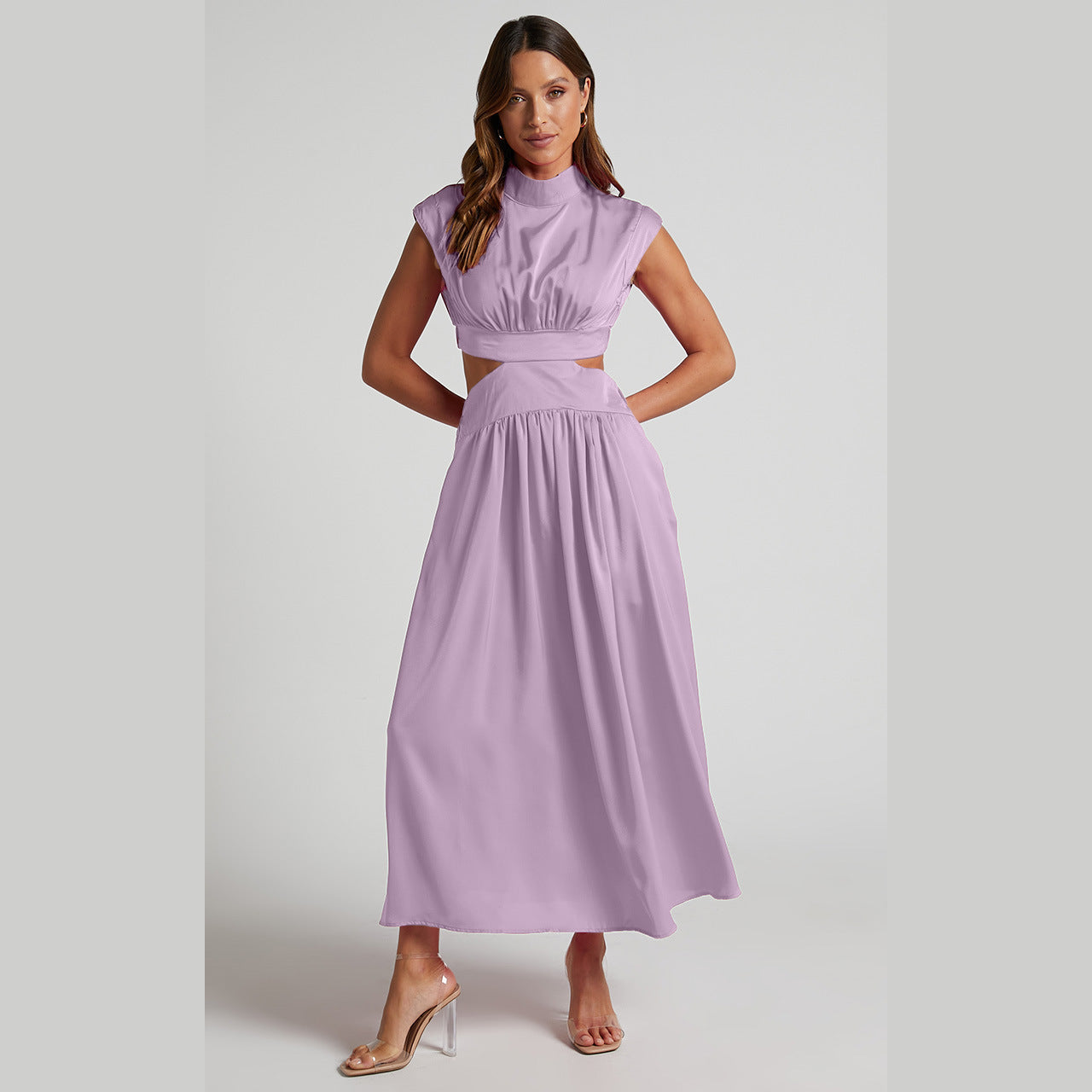 Sweet Street – StCollar – Kurzes, einfarbiges Maxikleid