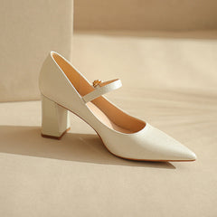 Damen Fu Spitzschuh Chunky High Heels