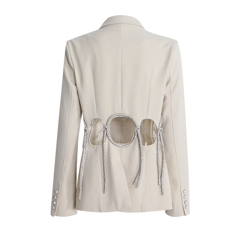 Small Waist Tight Slimming Blazer Hollowed-out Cropped Outfit Slim Fit Coat
