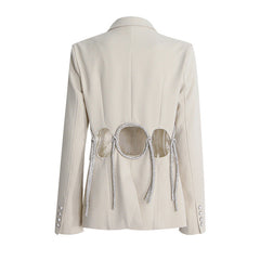 Small Waist Tight Slimming Blazer Hollowed-out Cropped Outfit Slim Fit Coat