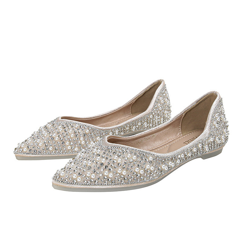 Damenschuhe mit flachem Mund und spitzer Zehenpartie
