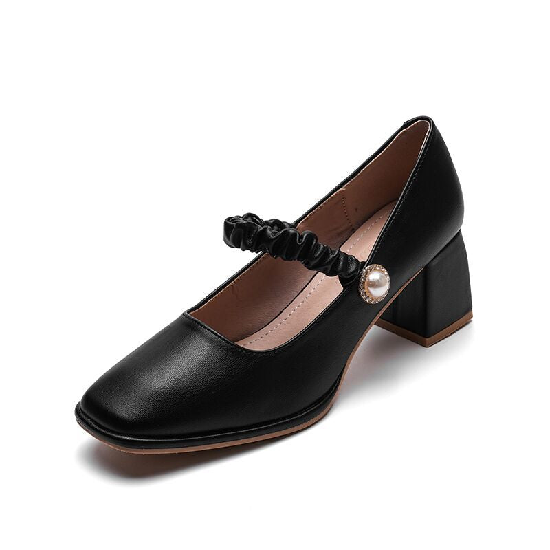 Women's Square Toe Vintage Mary Jane Spring Shallow Mouth