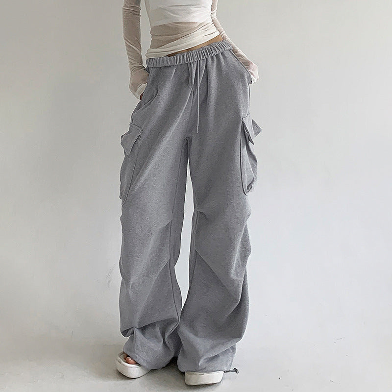 Street Pleated Sweatpants Casual Pants