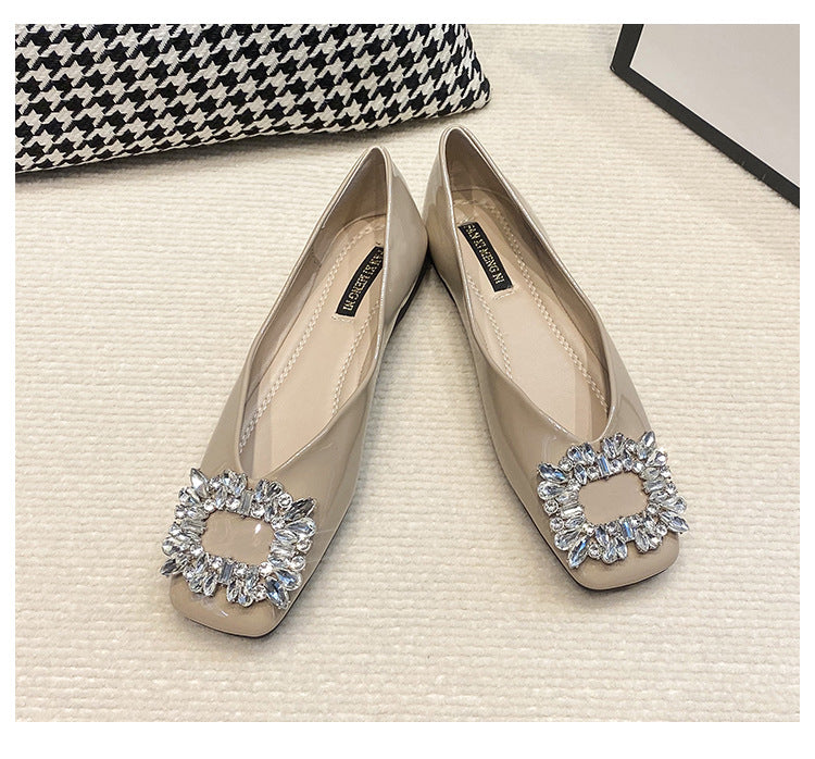 Women's Square Toe Flat Bottom Shallow Mouth Soft
