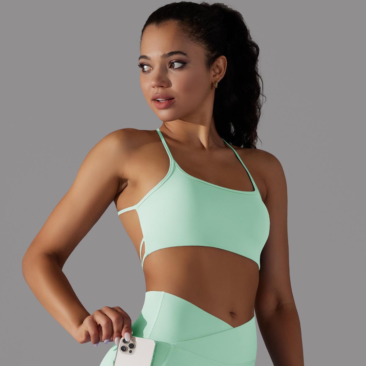Sports Underwear Push up Cross Beauty Back Strap Yoga Bra Running Workout Vest