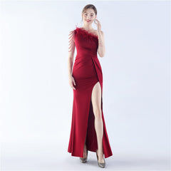 Handwerk Perlen Plus Straußenfeder Jahrestagung Zeremonie Hochzeit Abendkleid Winter