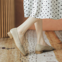 Trendy Women's Chunky Pumps Spring Pleated