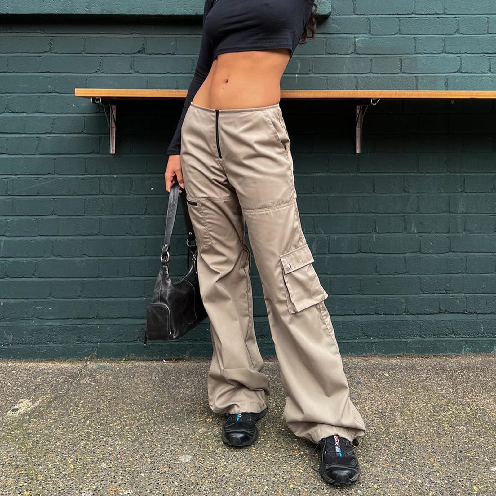 Overalls Multi-Pocket Wide-Leg Pants