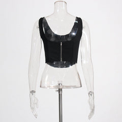 Suspenders Boning Corset Outer Wear Three Dimensional Tunic Belly Contracting Irregular Asymmetric Solid Color Vest