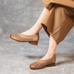 Chunky Hollow Beef Tendon Soft Bottom Heels
