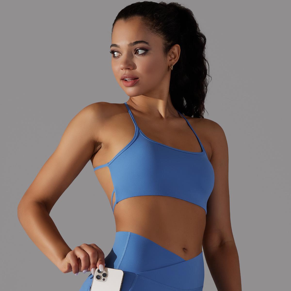 Sports Underwear Push up Cross Beauty Back Strap Yoga Bra Running Workout Vest