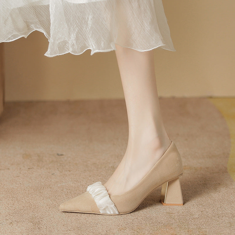 Women's French Style Gentle Retro Medium Chunky