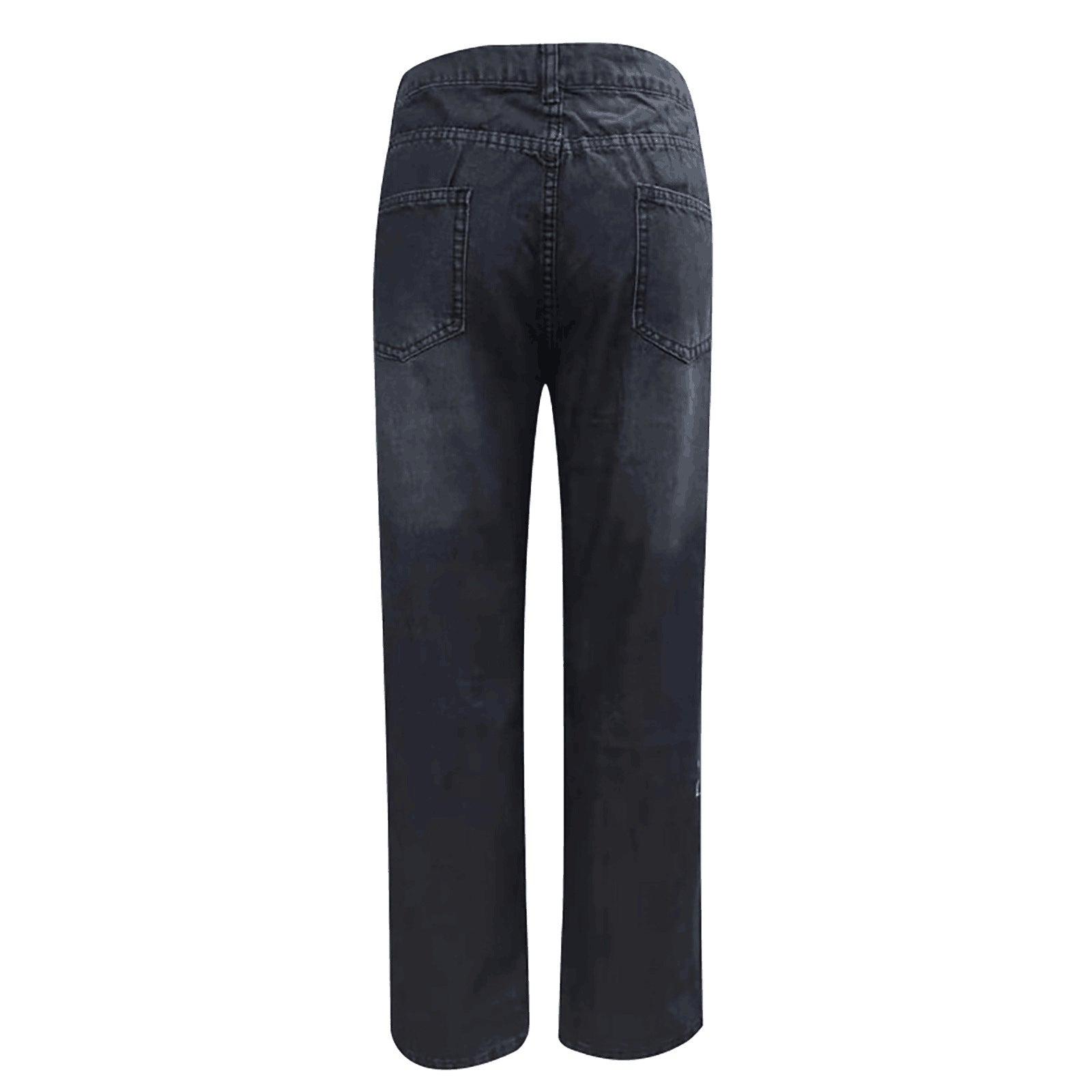Ripped Slim Solid Color Denim Trousers