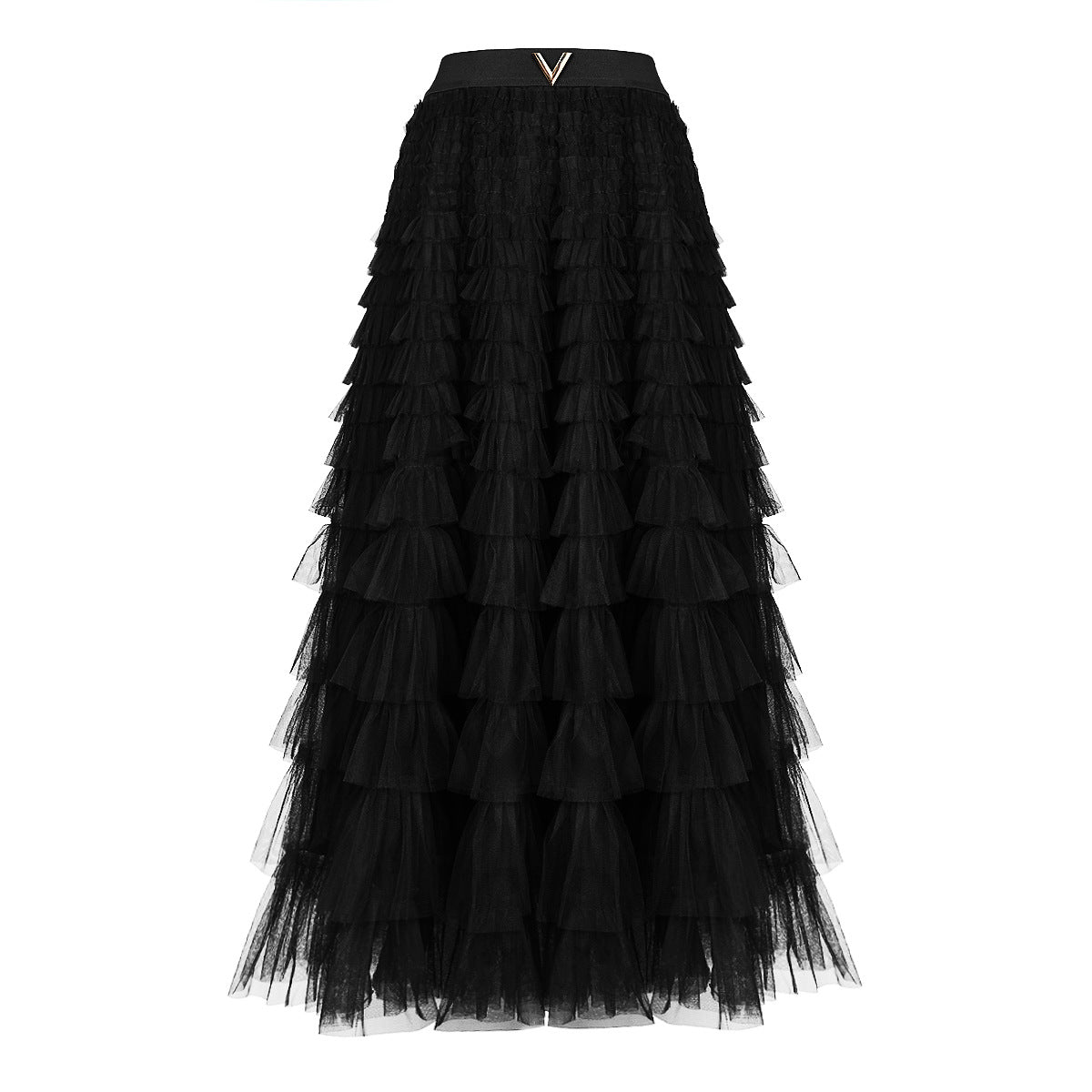Robe longue simple et élégante de haute qualité pour célébrités sur Internet, robe à volants, jupe trapèze