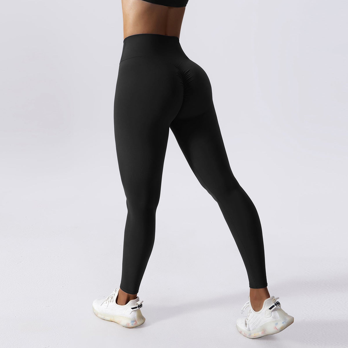 Drawstring Belly Contracting Nude High Waist Yoga Pants Quick Drying Hip Lifting Fitness Pants Tight Running Sports Pants