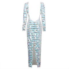 High End Sequined Light Luxury One Shoulder Dress Cocktail Host Annual Meeting Dress