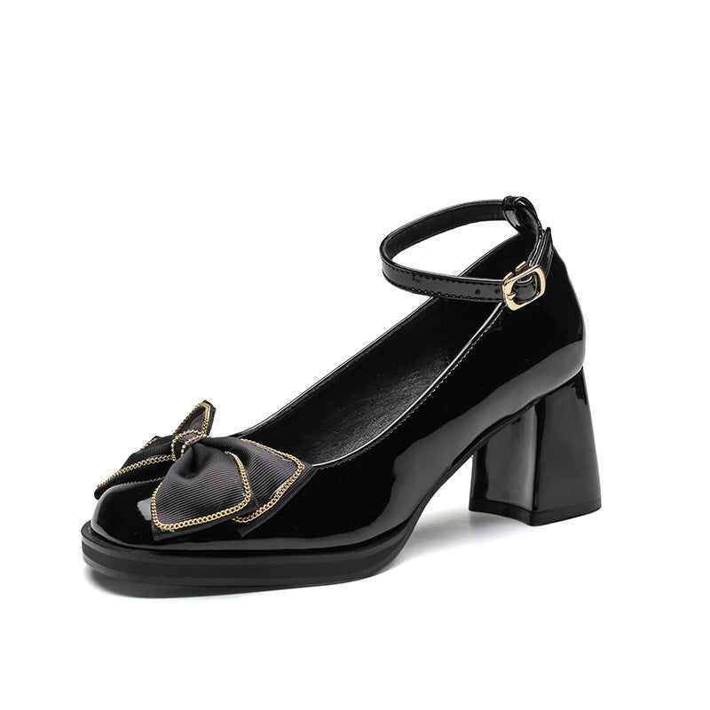 Women's Jane Thick Bowknot Fairy Style Gentle Korean Versatile