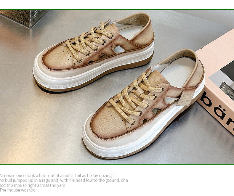 Chaussures de sport blanches d'été à bout fermé pour femmes, respirantes