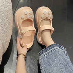 Women's Black Mary Jane For Summer Platform