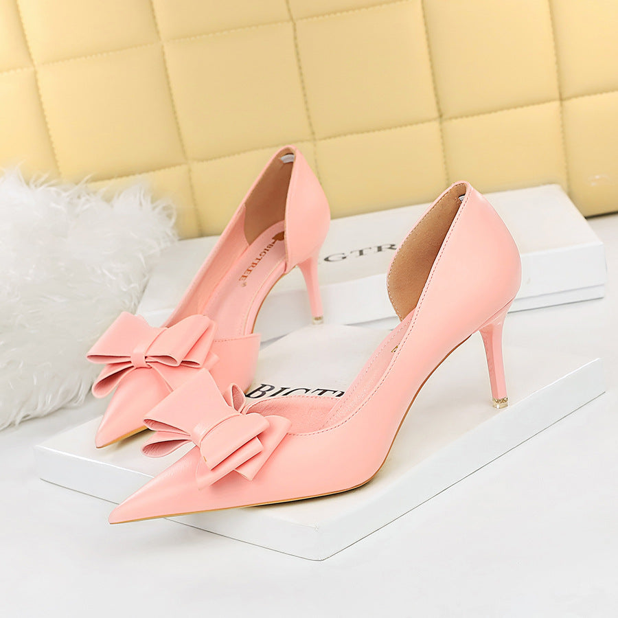 Women's Shallow Mouth Pointed Toe Side Hollow