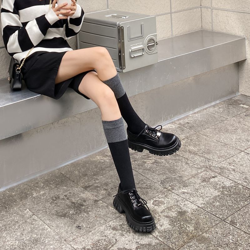 Women's Small Round Toe Height Increasing British Style