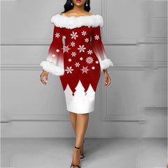 Christmas Long Long Sleeve Sheath Dress