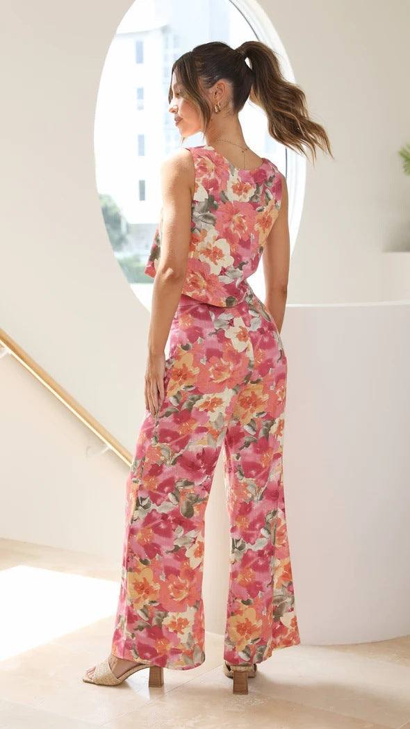 Floral Print Fresh Suspender Set