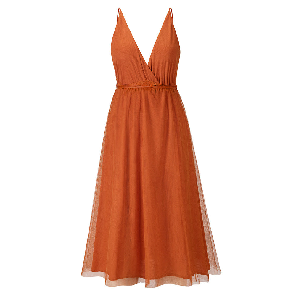 Cami-Kleid Mesh Elegantes Kleid Brautjungfernkleid
