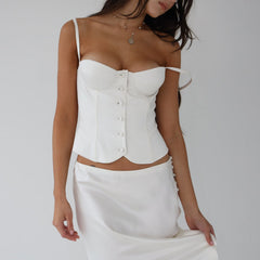 Einfarbiges, ärmelloses, eng anliegendes Camisole-Oberteil