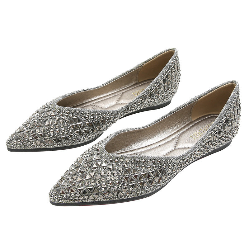 Women's Gold Glitter Rhinestone Summer Full Diamond