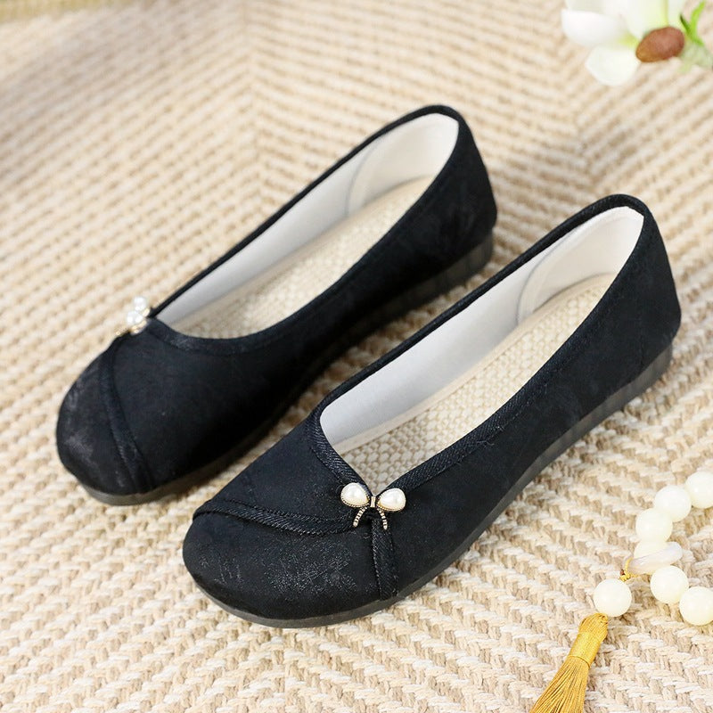 Women's Cloth Soft Bottom Black Plus