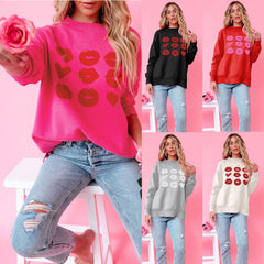 Pullover mit Rundhalsausschnitt zum Valentinstag, Liebespullover