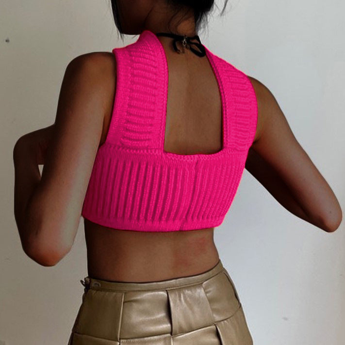 Vacation Halter Sweater Tube Top Vest Top