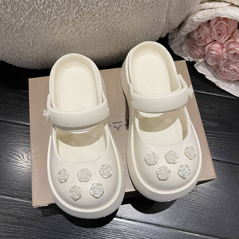 Women's Black Mary Jane For Summer Platform