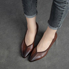 Women's Shu First Layer Cowhide Hand-rub Color Retro