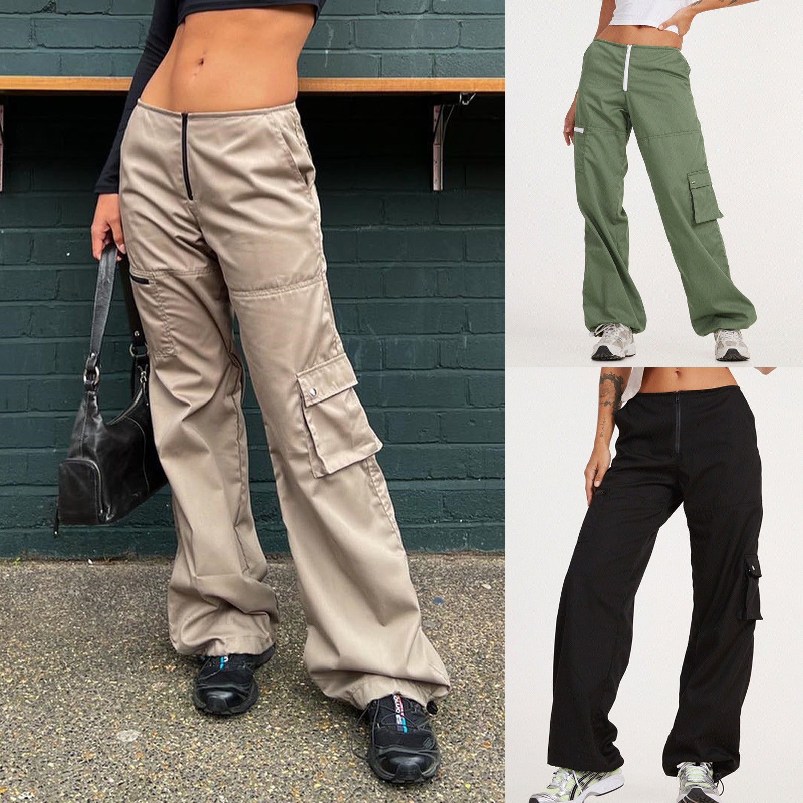 Overalls Multi-Pocket Wide-Leg Pants