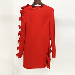 Early Star Personality Asymmetrisches Hollow Out Cutout Bow Dress Kleines Kleid