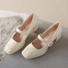 Women's Mary Jane Square Toe Chunky