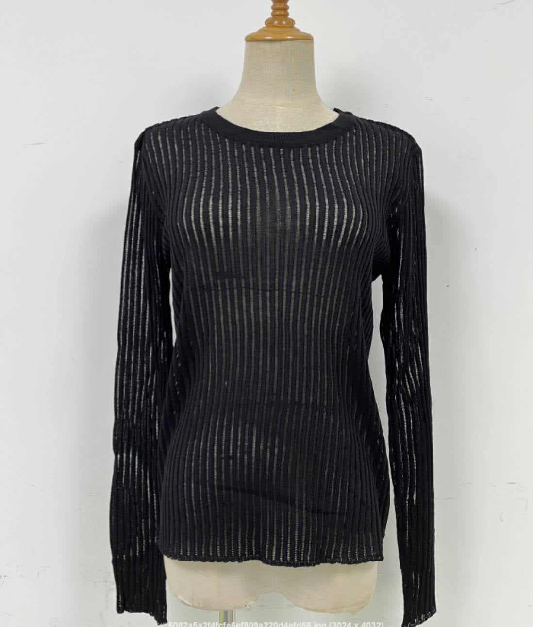 Long Sleeve round Neck Thin Breathable Knitted Wool Top