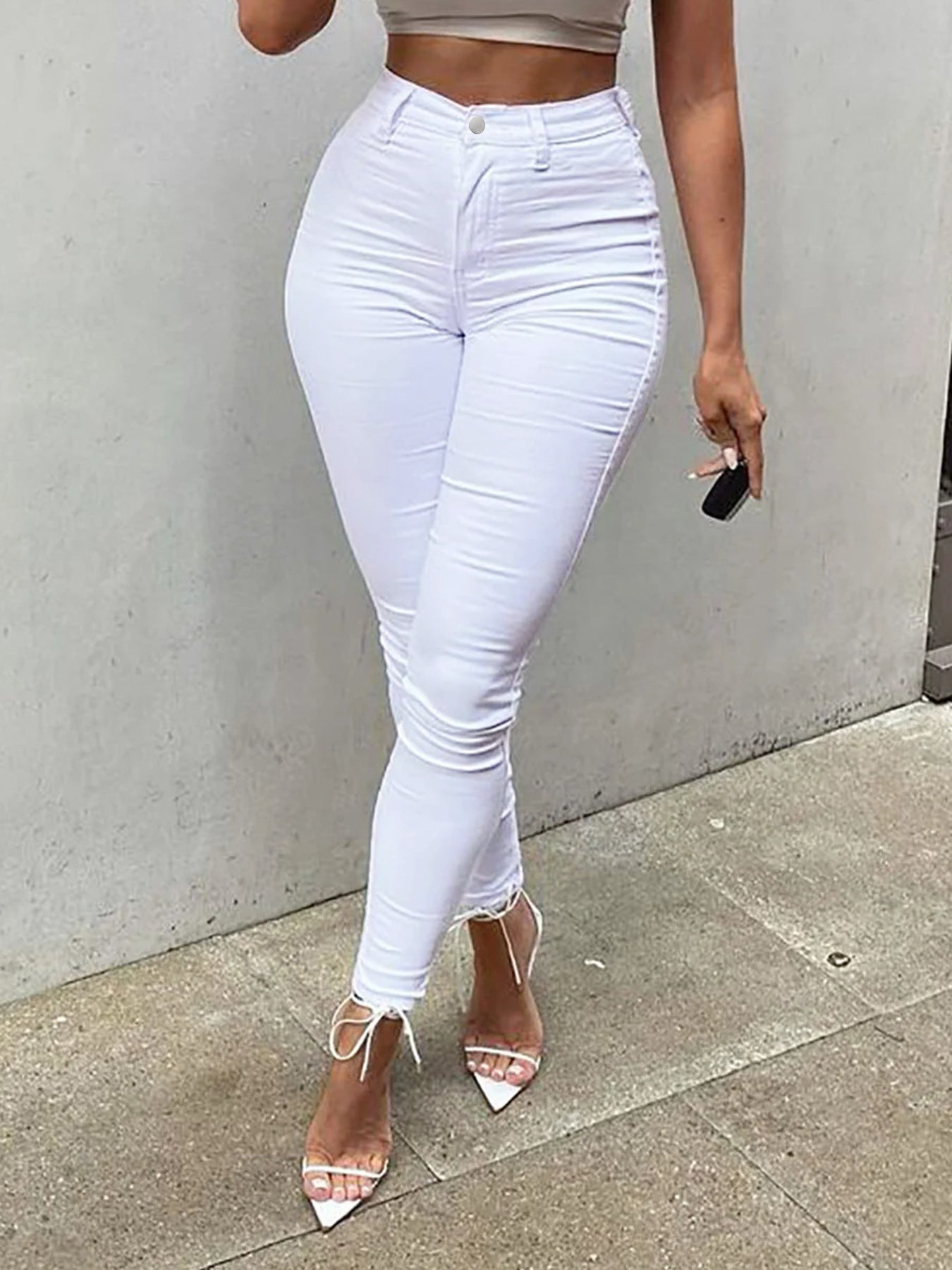 Stretch Feet Pants Eaby High Elasticity Pencil Trousers