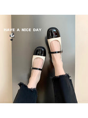 Women's Classic Style Color Matching Mary Jane Flat