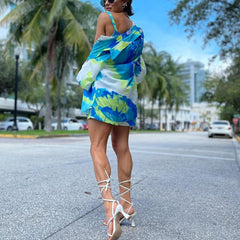Casual Color Tie-Dye Printed Three-Piece Set