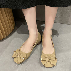 Women's Bottom Pumps Spring Bow Comfortable Peas Shallow Mouth