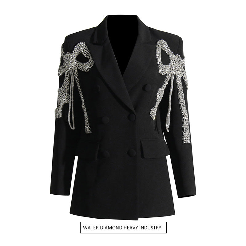 Korean Loose Straight Affordable Luxury Bow Stitching Blazer