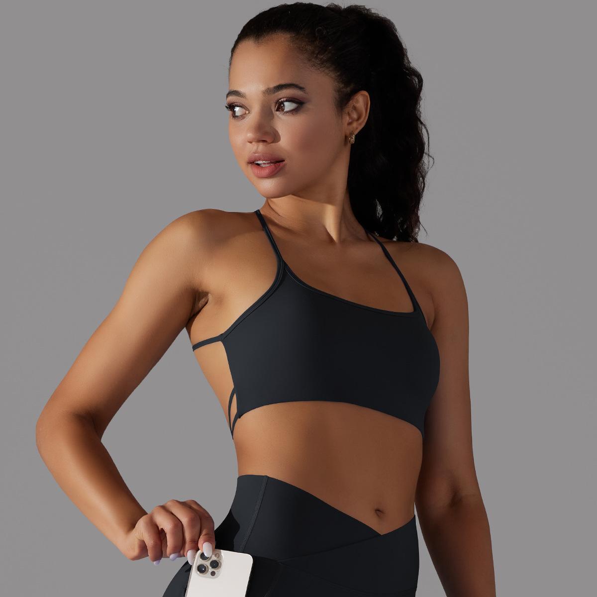 Sports Underwear Push up Cross Beauty Back Strap Yoga Bra Running Workout Vest